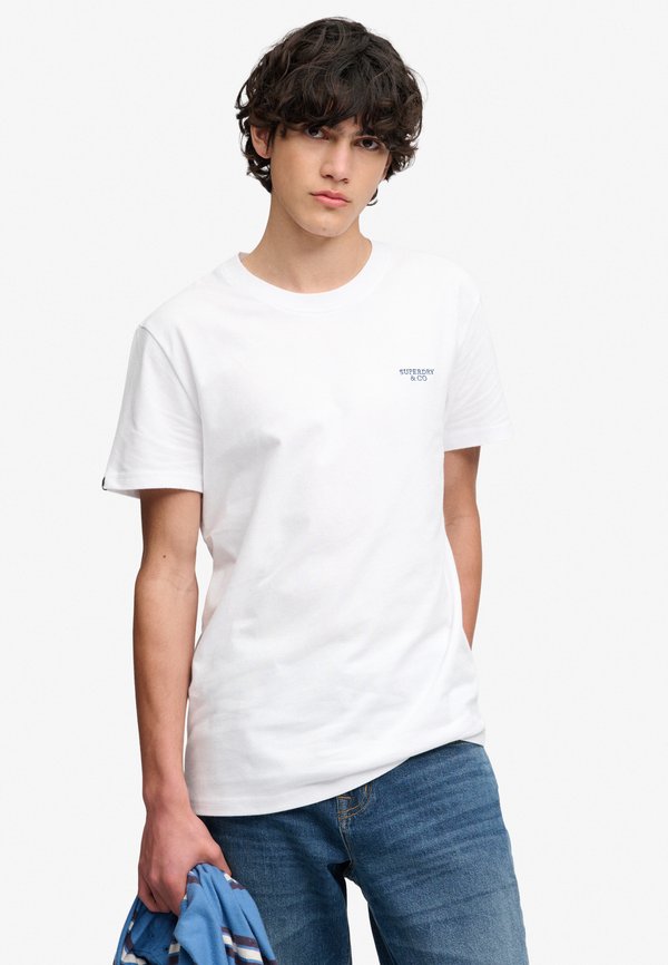 Superdry & Co SUPERDRY ESSENTIAL STACKED LOGO EMBROIDERED T-SHIRT.. - Basic T-shirt - optic navy