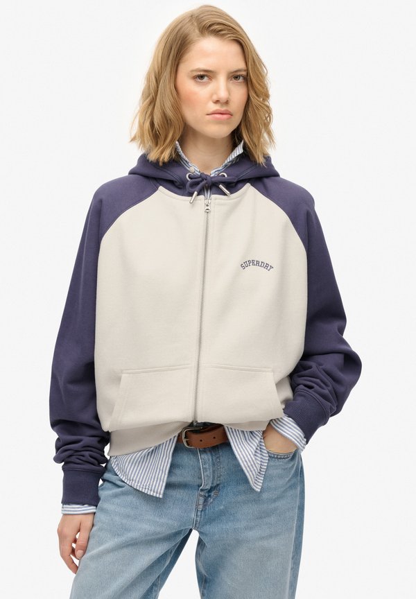 Superdry & Co Zip-up sweatshirt - desert bone ow mariner navy