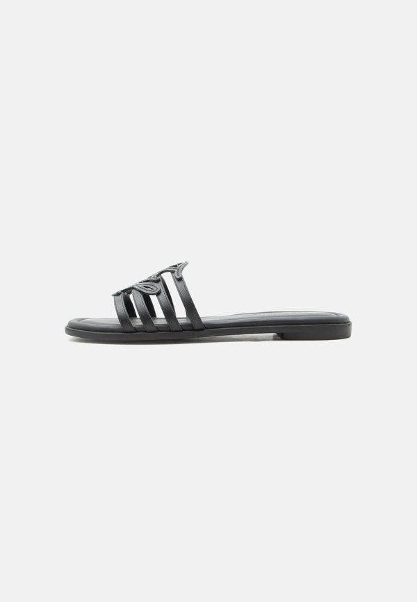 Tommy Hilfiger TH SCRIPT FLAT MULE LTH - Mules - black