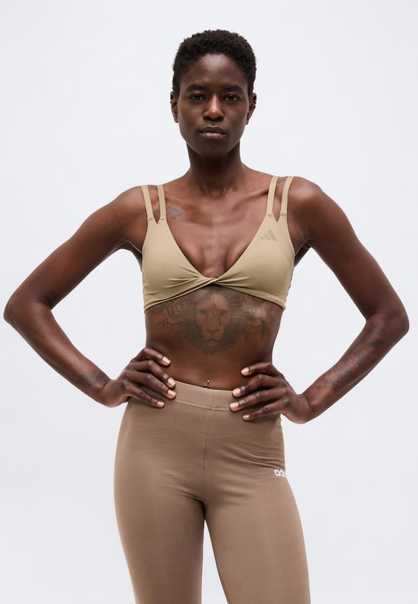 adidas Performance Optime Workout Twist Reversible Light Support - Light support sports bra - khaki six