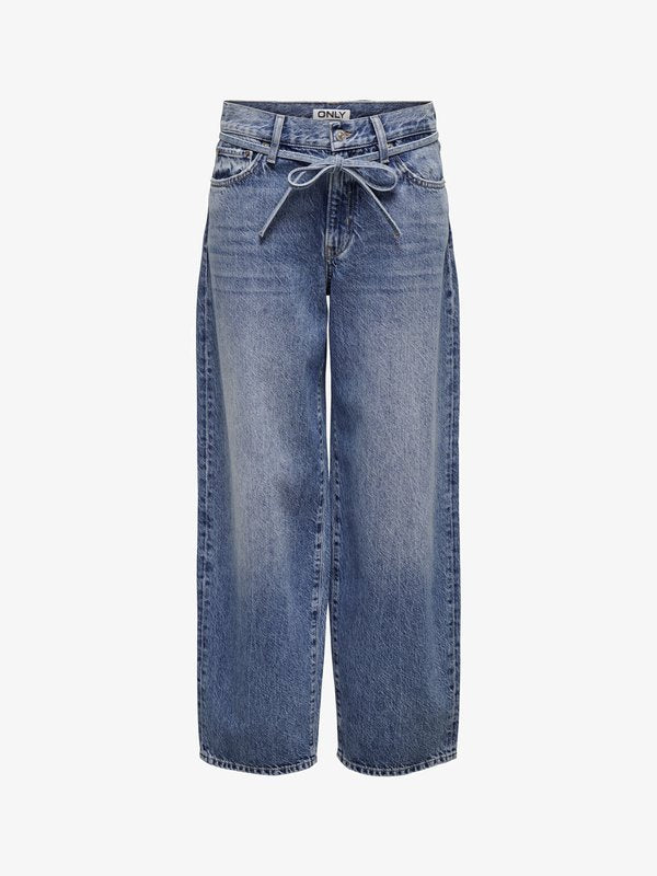 ONLY Straight fit ONLGIANNA Mid waist Balloon - Straight leg jeans - medium blue denim