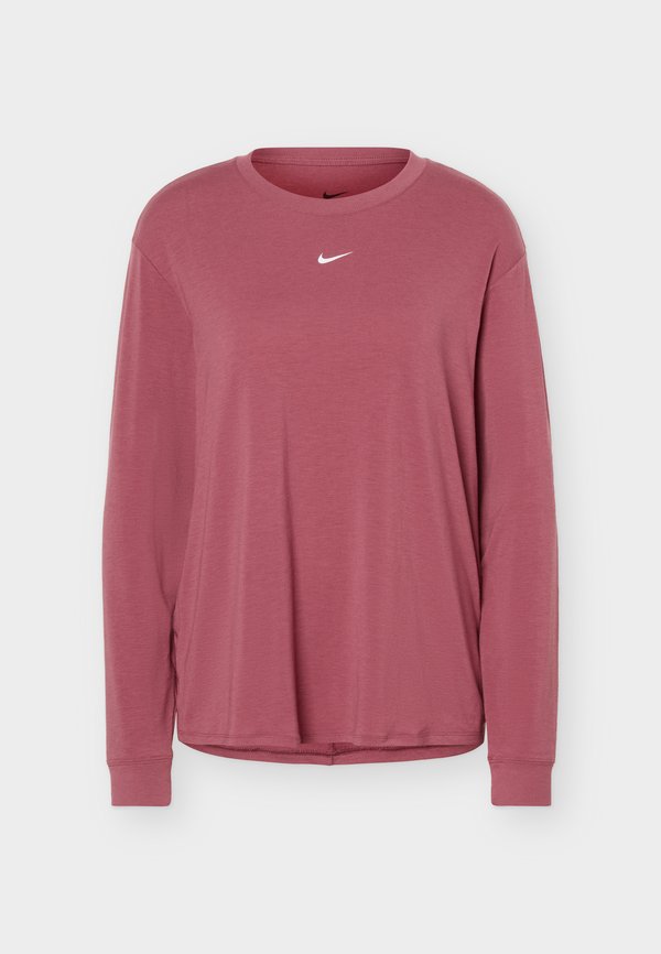 Nike Performance ONE RELAXED TOP - Long sleeved top - pink smoke/white