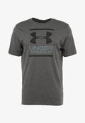 Under Armour FOUNDATION SS - Print T-shirt - charcoal medium heather/graphite/black