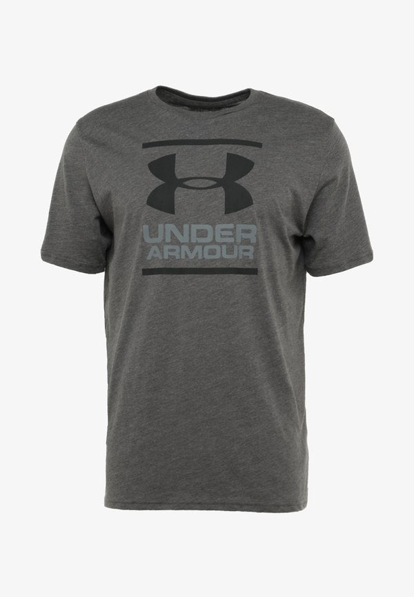 Under Armour FOUNDATION SS - Print T-shirt - charcoal medium heather/graphite/black