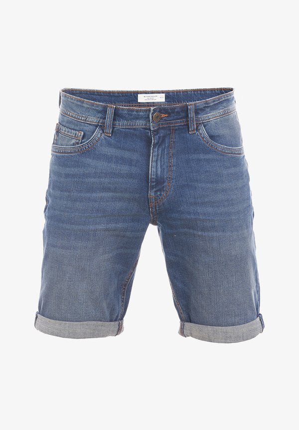TOM TAILOR Denim shorts - clean mid stone blue denim