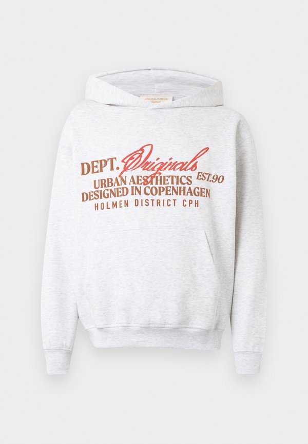 Jack & Jones JORBEDFORD TYPO HOOD - Hoodie - bright white melange