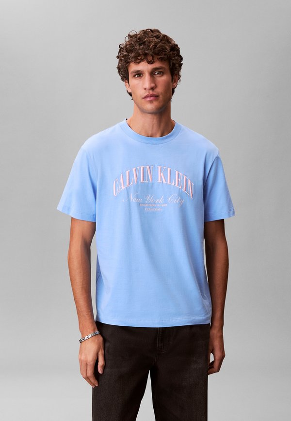 Calvin Klein Jeans MARCH GRAPHIC SEASONAL - Print T-shirt - blue descent