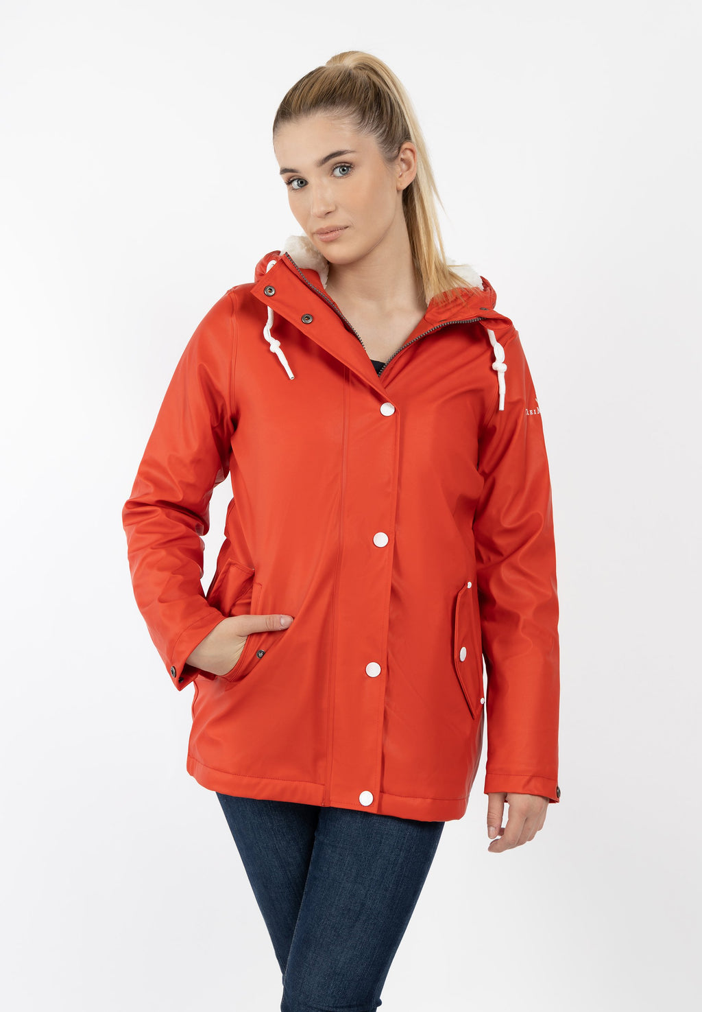 DreiMaster DREIMASTER REGENJACKE MIT WEBPELZFUTTER IN TEDDYOPTIK DRYMASTER
