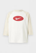 Nike Sportswear CLUB REISSUE UNISEX  - Long sleeved top - khaki/sail/team crimson