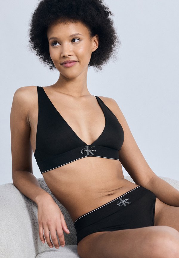 Calvin Klein Underwear LIGHTLY LINED TRIANGLE - CK GRAPHIC - Triangle bra - black