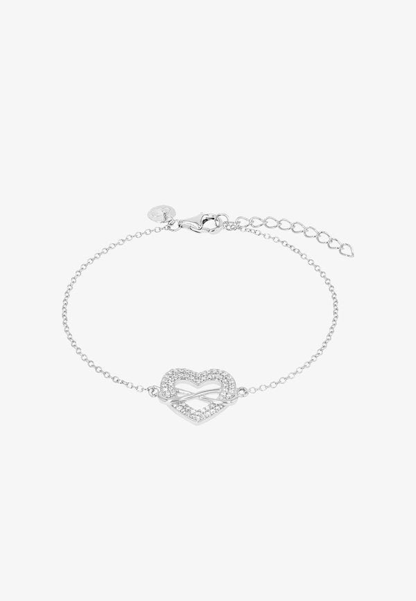 TOM TAILOR HERZ UND INFINITY - Bracelet - silber