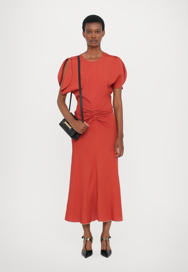 Victoria Beckham GATHERED WAIST MIDI DRESS