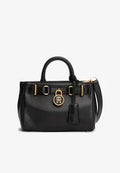 Tommy Hilfiger THE AMERICAN ICON LEATHER TOTE BAG - Handbag - black