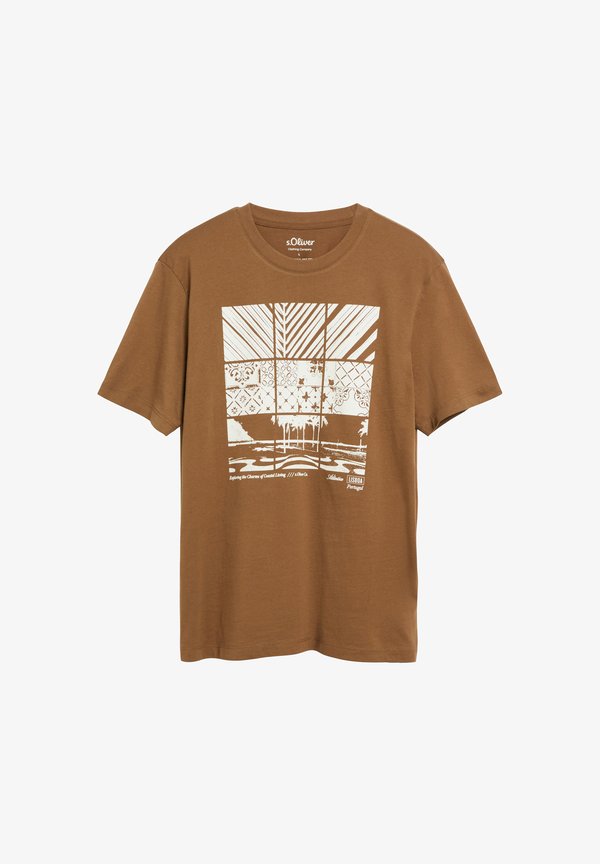 s.Oliver T-SHIRT - Print T-shirt - dunkelbraun