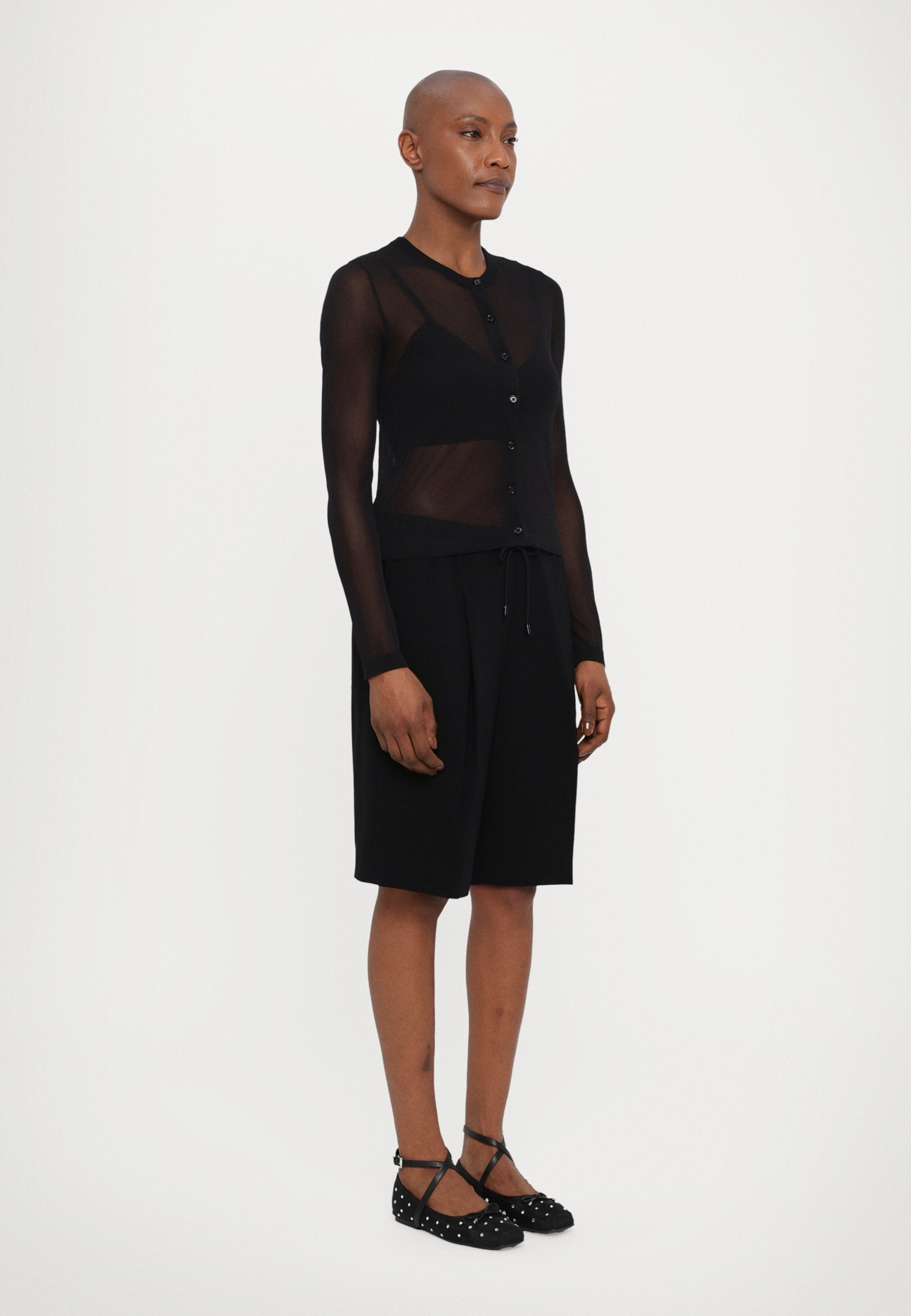MICHAEL Michael Kors SHEER CROP CARDI