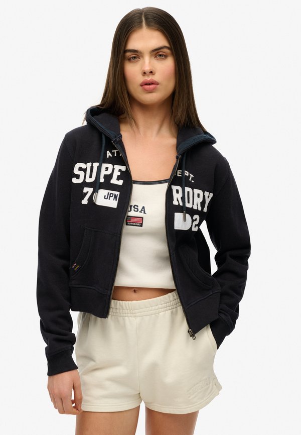 Superdry & Co ATHLETIC ESSENTIALS RELAXED - Zip-up sweatshirt - eclipse navy