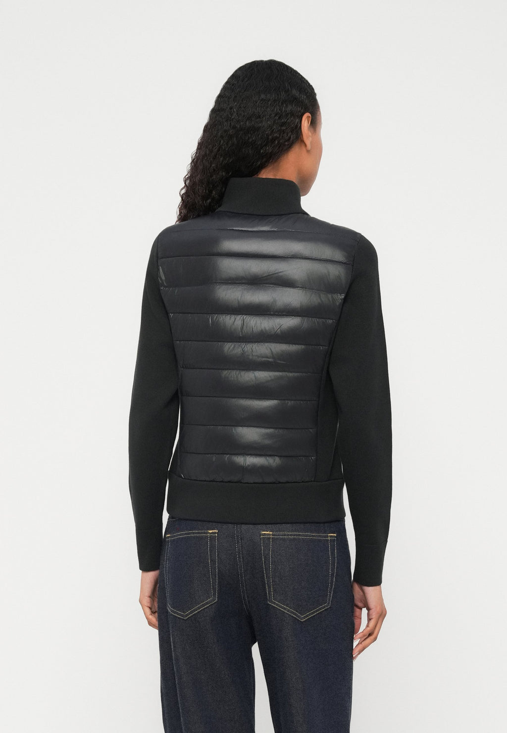 LIGHTWEIGHT MIXED KNIT PADDED JACKET Media 4