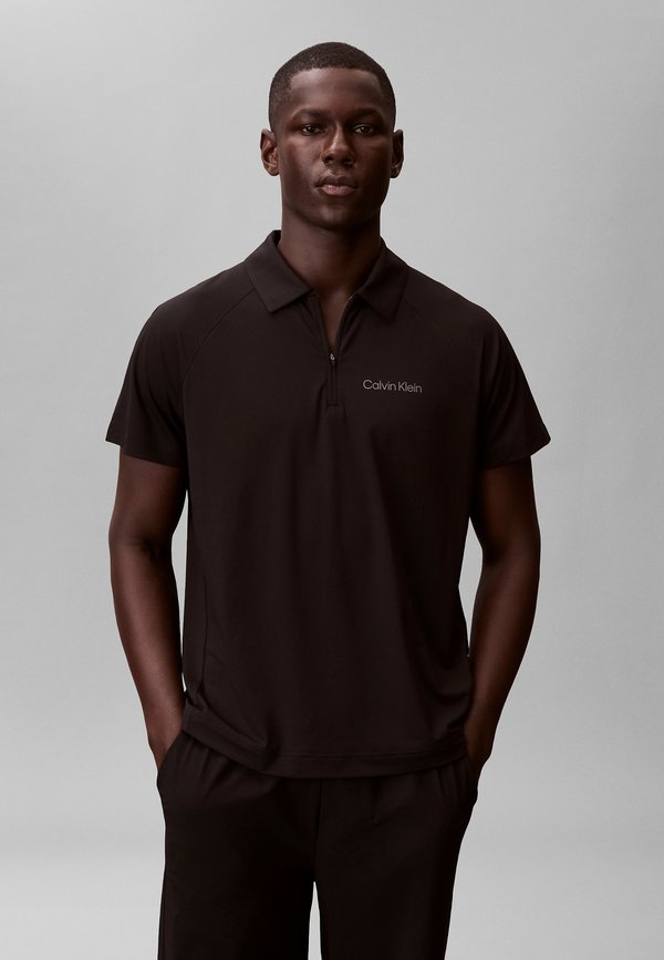 Calvin Klein CALVIN KLEIN ZIP PIQUE SPORT POLO SHIRT - Polo shirt - black