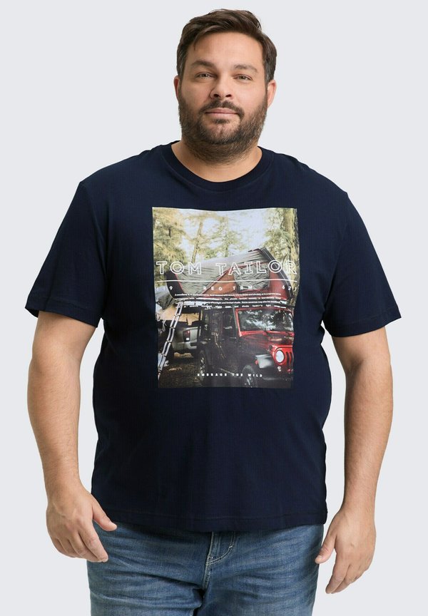 TOM TAILOR PLUS SIZE - MIT FOTO - Print T-shirt - sky captain blue