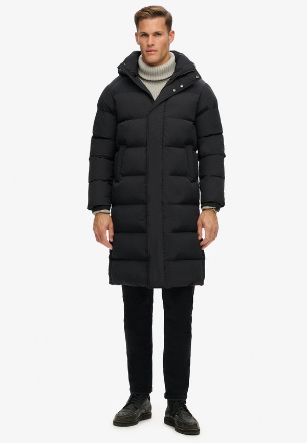 Superdry & Co HOODED LINE PUFFER  - Winter coat - black