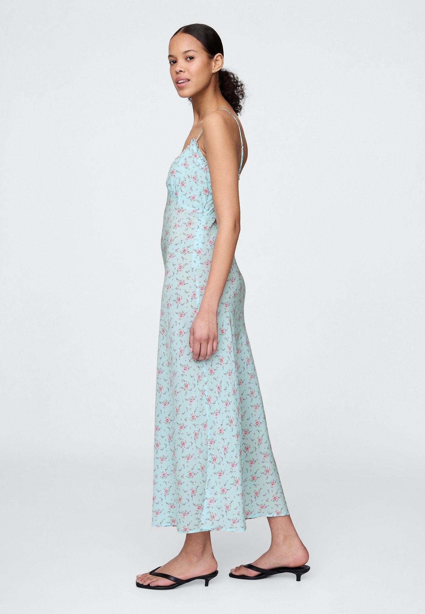 GAP RUFFLE TRIM SLIP MAXI DRESS