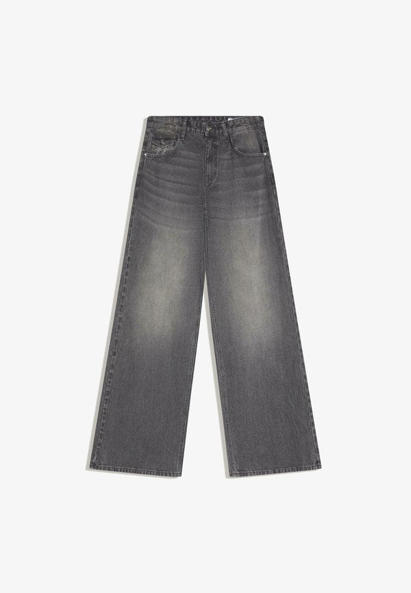 Bershka LOW-RISE BOYFRIEND  - Trousers - grey