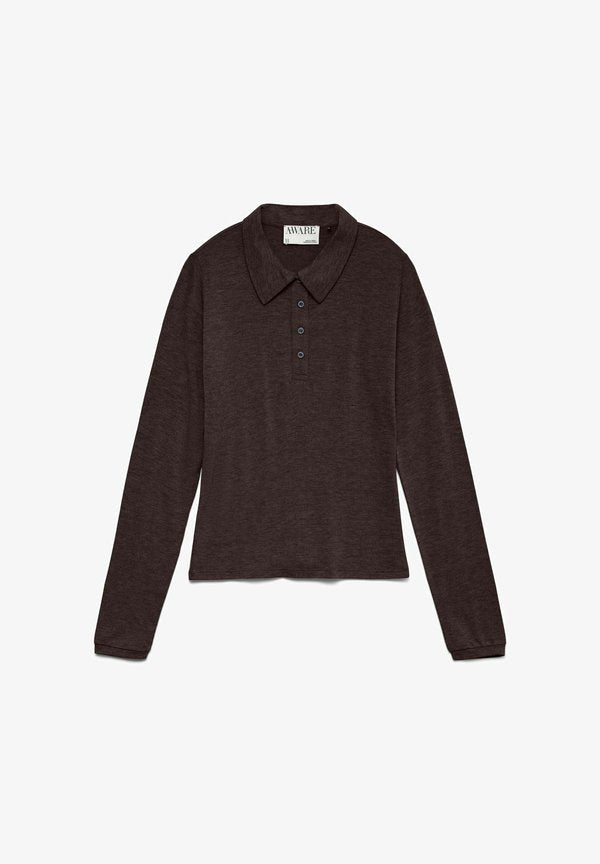 Vero Moda AWGLESHA - - Polo shirt - chocolate torte