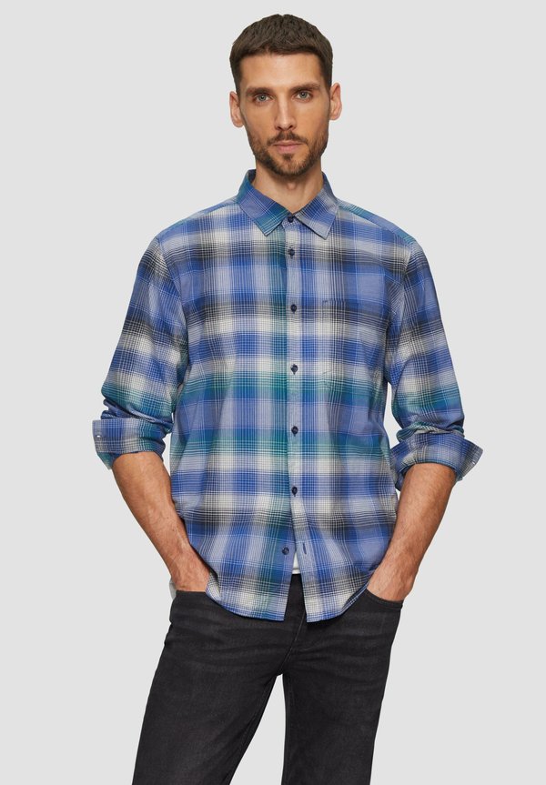 s.Oliver REGULAR FIT STRETCH MIT BRUSTTASCHE - Shirt - ozeanblau