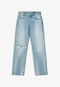 Bershka TROUSERS - Straight leg jeans - light blue