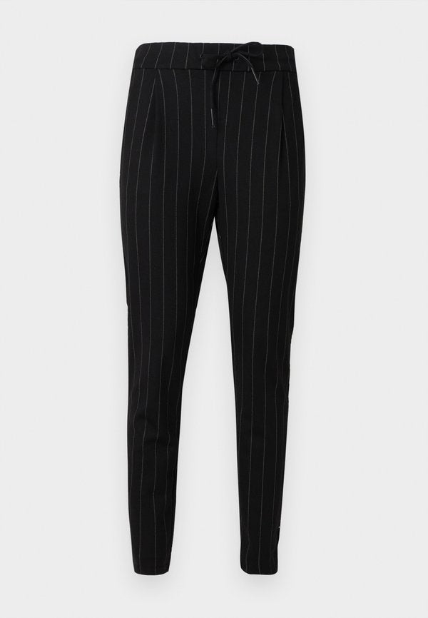 Vero Moda VMEVA LOOSE STRING PANT - Trousers - black/white