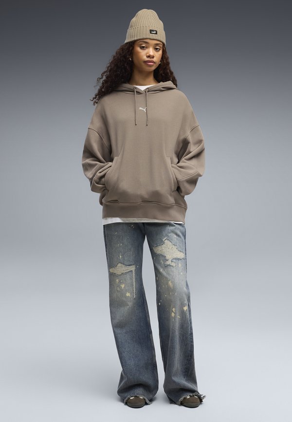 Puma ESSENTIALS OVERSIZED HOODIE - Hoodie - mouse gray