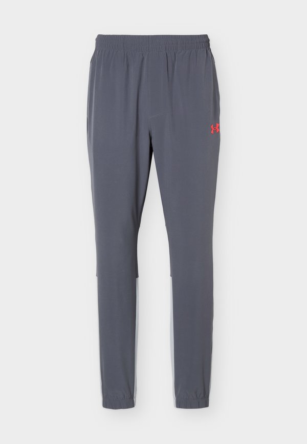 Under Armour TECH UTILITY WOVEN - Tracksuit bottoms - castlerock/mod gray/racer red