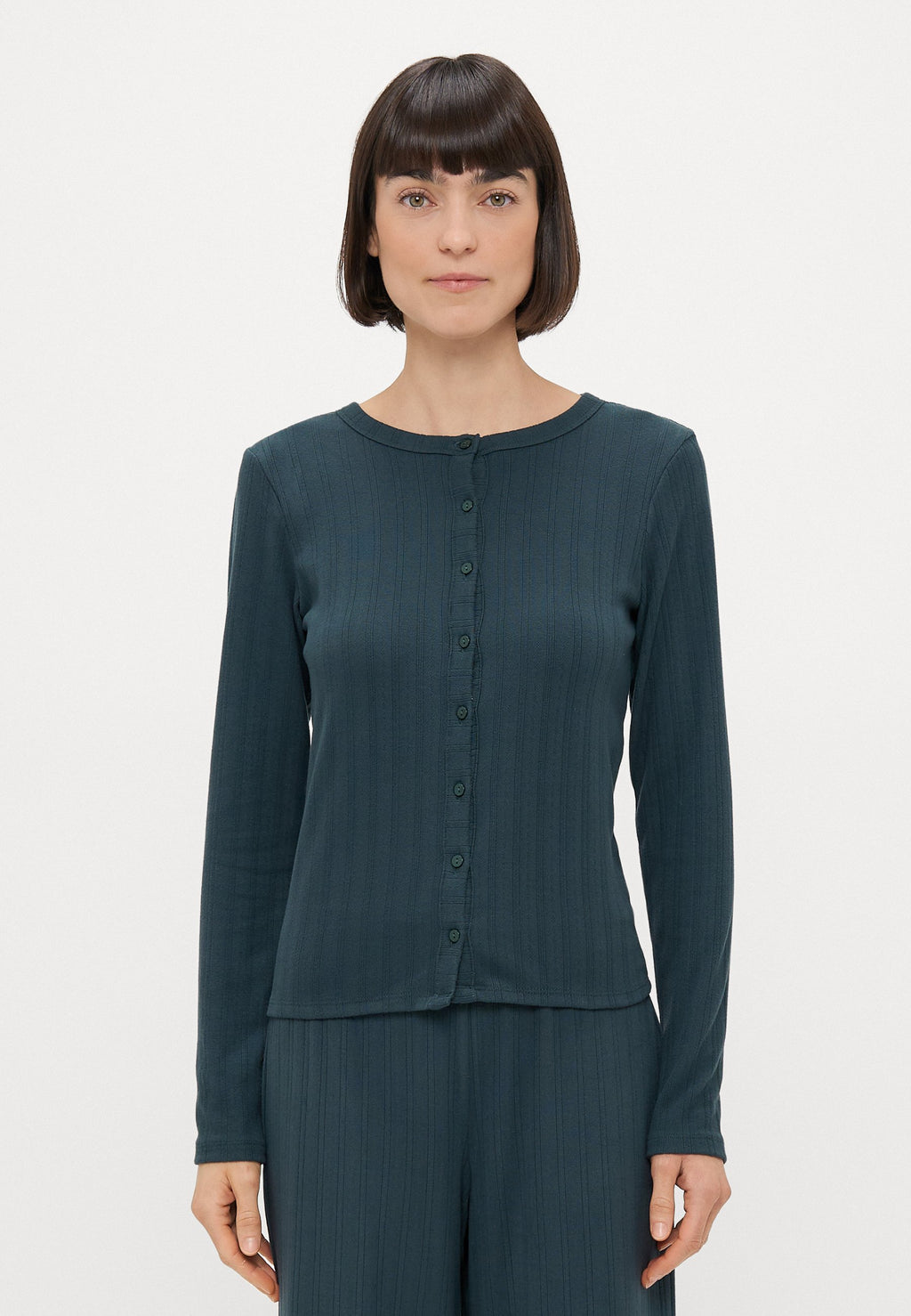 Abercrombie & Fitch POINTELLE LONG SLEEVE SHIRT