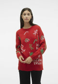 Vero Moda Knitted VMXMASPARTY Knitted - Jumper - chinese red