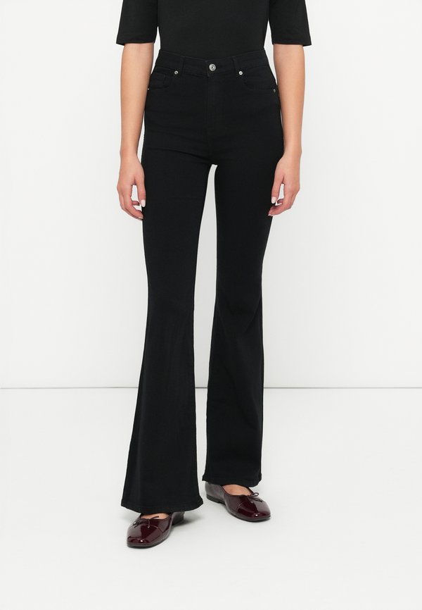 ONLY ONLHELLA LIFE HIGH WAIST RETRO - Flared Jeans - black denim