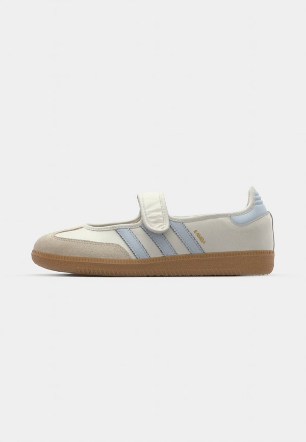 adidas Originals SAMBA JANE BALLERINA - Ankle strap ballet pumps - cloud white/halo blue