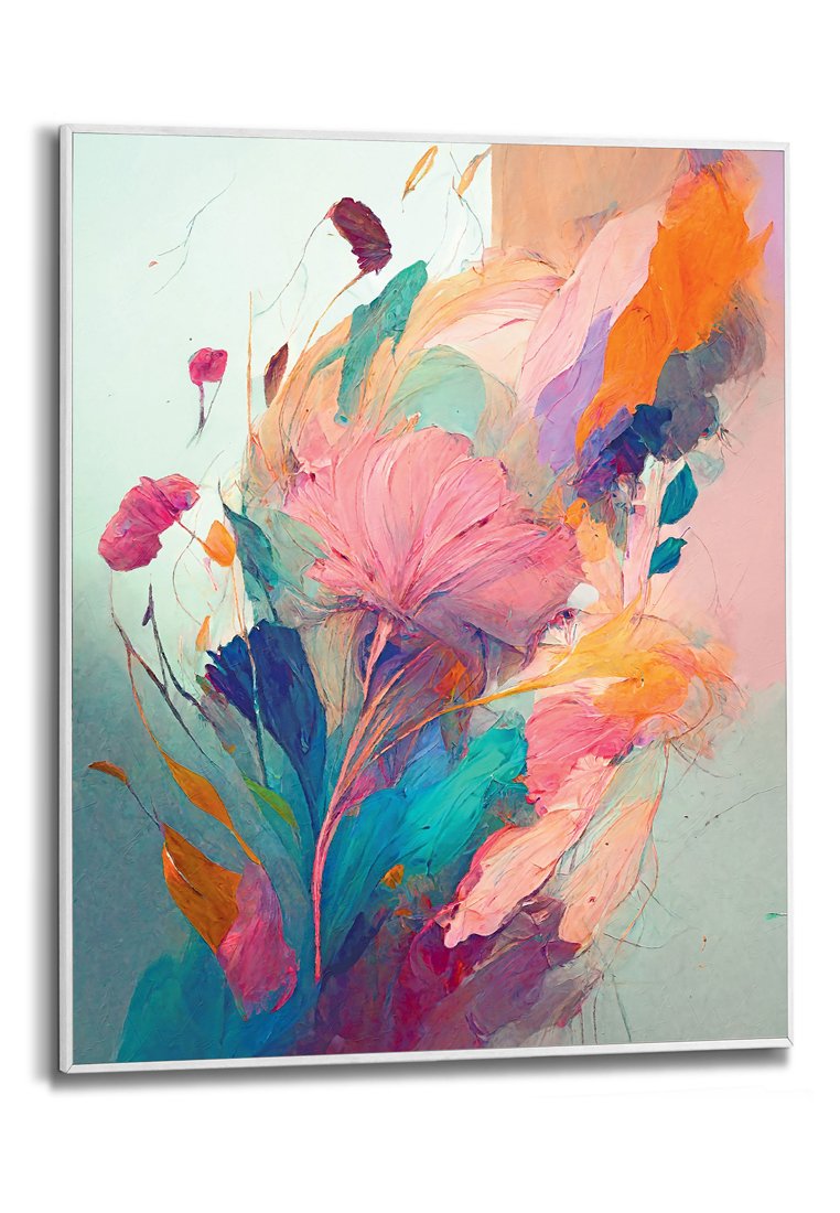 Orange Wallz COLOURFUL PAINTED FLOWERS I