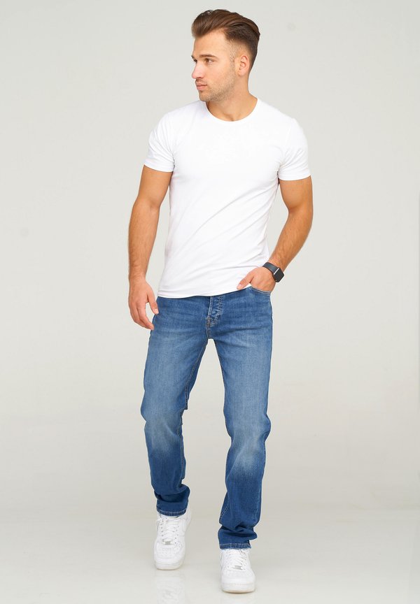 Jack & Jones JEANS STRAIGHT LEG JJIMIKE JJARIS - Straight leg jeans - dark blue denim