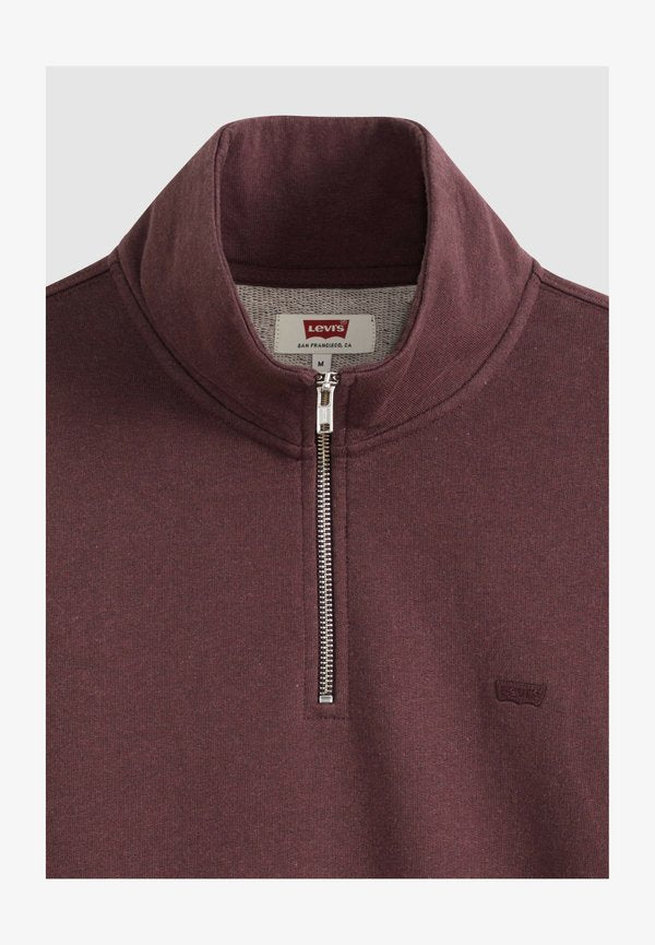 Levi's® ORIGINAL HM QUARTER ZIP WINETASTING HTR - Sweatshirt - winetasting htr - reds