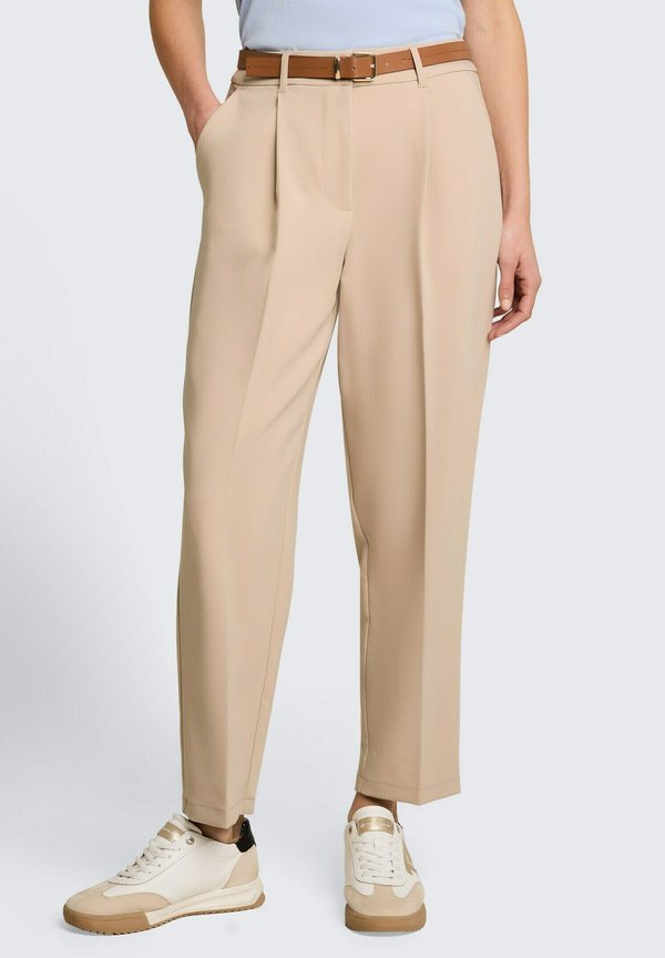 TOM TAILOR LOOSE FIT BARREL
 - Trousers - gravel beige