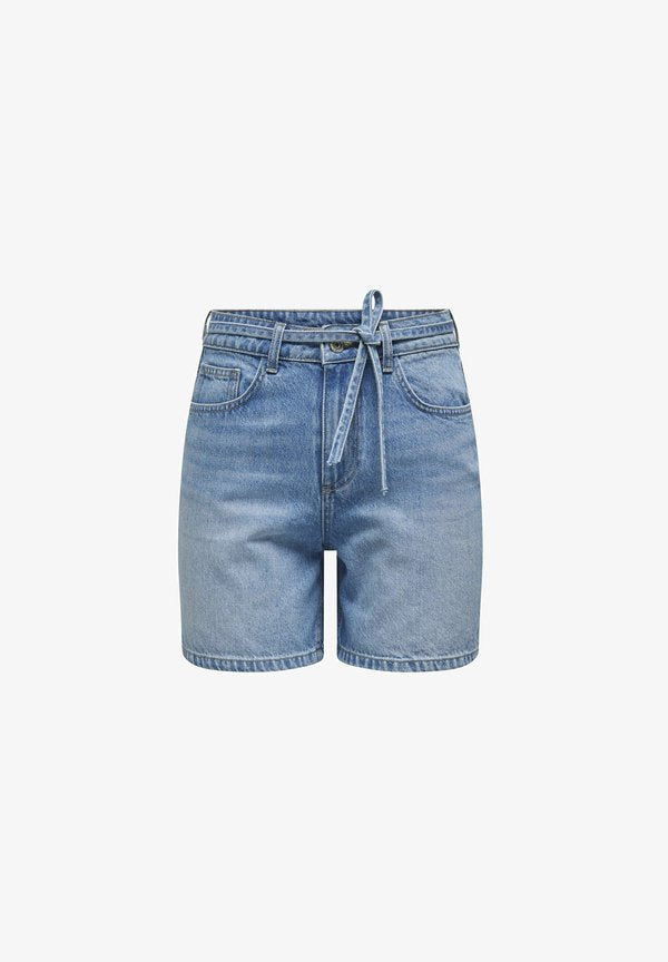 ONLY Denim ONLGIANNA Mid waist Regular Fit - Denim shorts - medium blue denim