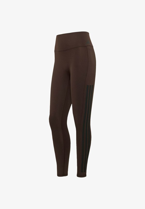adidas Performance OPTIME WORKOUT 3 STRIPES 7/8 - Leggings - aurora coffee