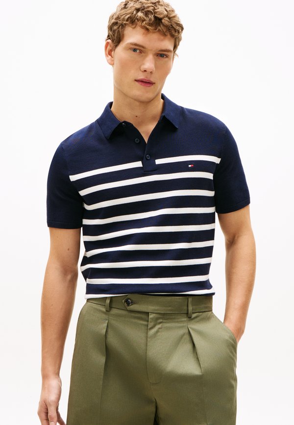 Tommy Hilfiger REGULAR FIT KNIT POLO SHIRT - Polo shirt - desert sky/ivory petal