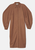Sara Battaglia PUFF SLEEVE LONG DRESS