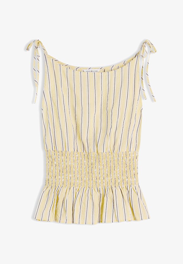 Tommy Hilfiger SMOCKED SHOULDER TIE NS TOP - SMOCKING WITH TIE - Top - liquorice citronella