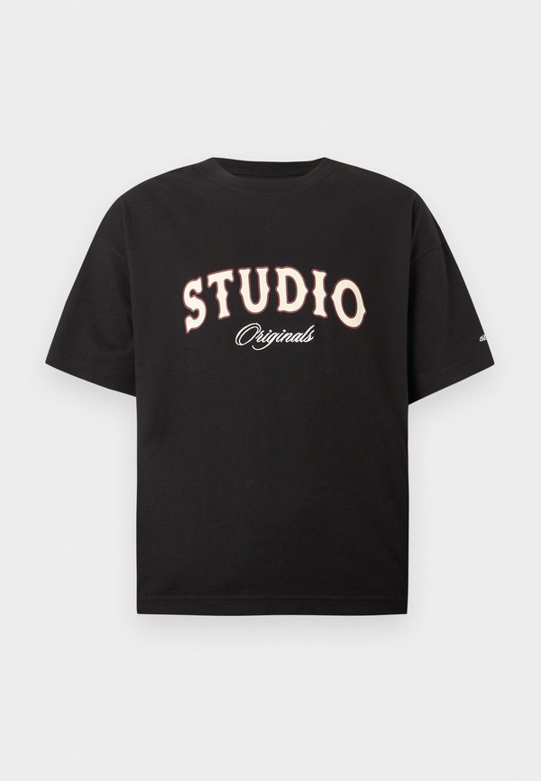 Jack & Jones JORUPSTATE TYPO FRONT TEE  - Print T-shirt - black