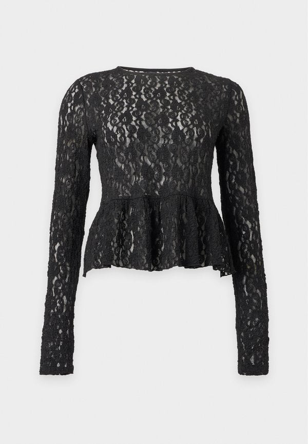 Vero Moda VMFLORA - Long sleeved top - black
