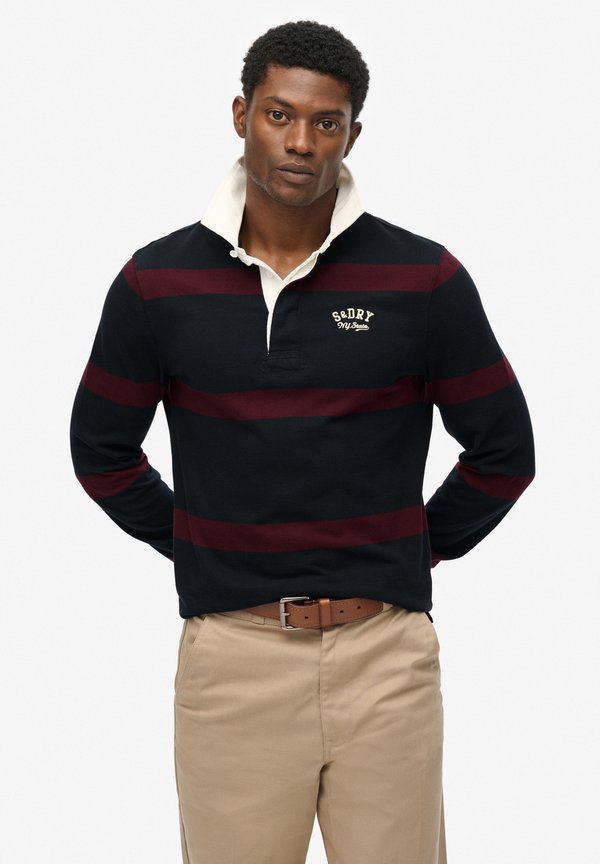 Superdry & Co VINTAGE ATHLETIC STRIPE RUGBY - Polo shirt - eclipse navy port
