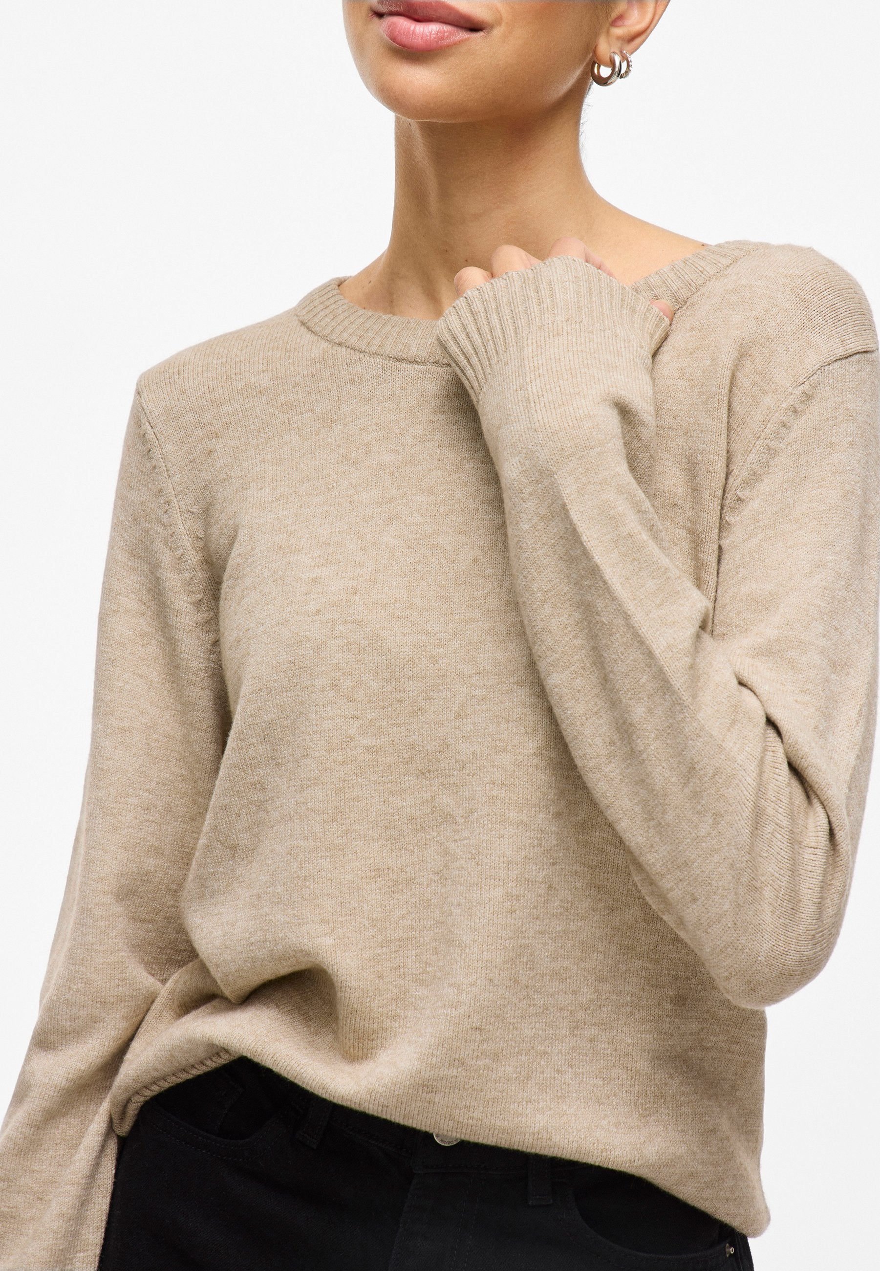 VILA VIRIL O-NECK L/S KNIT TOP - NOOS
