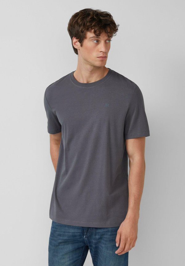 s.Oliver HEAVY MIT CREW NECK UND LOGO-PRINT - Basic T-shirt - schiefergrau